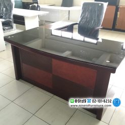 โต๊ะผู้บริหาร เมซโซ Mezzo 140 Topกระจก Glossy Black