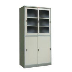 ตู้เอกสารบานเลื่อนบนกระจก-ล่างทึบ PK-301