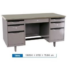 โต๊ะทำงานเหล็ก 4.5 ฟุต 7 ลิ้นชัก TM45