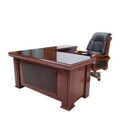 ชุดโต๊ะผู้บริหาร EMPIRE160,180 Top กระจกดำ
