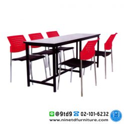 ชุดโต๊ะโรงอาหารขาตาย+เก้าอี้ไกรเดอร์ TH60180/TH75180