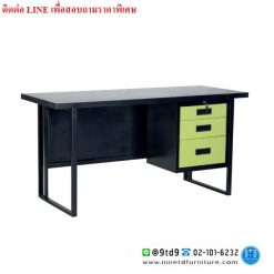 โต๊ะเหล็กขาคู่หน้าเหล็ก (มีลิ้นชัก 1 ข้าง) TS4D1/TS5D1/TS6D1(ลิ้นชักฝั่ง)