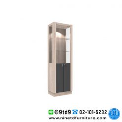 ตู้โชว์ 2 บานเปิดเฟรมกระจกใส CB-001
