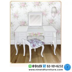 โต๊ะเครื่องแป้ง/โต๊ะทำงาน Top เปิดได้ (Cottage Rose) รุ่น CR-06/1 (ไม่รวมสตูล)