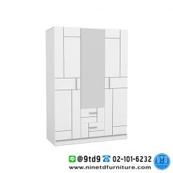ตู้เสื้อผ้า BRICK 3 บานเปิด (กระจกกลาง) 2 ลิ้นชัก HW-7031/7032/7033
