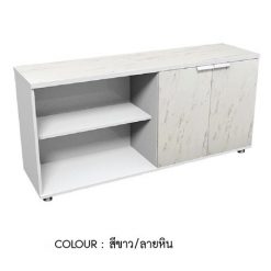 ตู้ต่อข้าง 2บานเปิด 2ชั้นโล่ง HBC-1540 (สีขาว/ลายหิน)