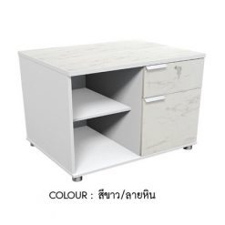 ตู้ 80 CM 1ลิ้นชัก 1บานเปิด 2ชั้นโล่ง HBC-860 (สีขาว/ลายหิน)