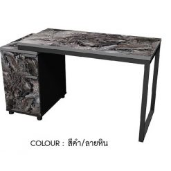 โต๊ะทำงาน 120CM พร้อมตู้ 40CM HBD-1261 (สีดำ/ลายหิน)