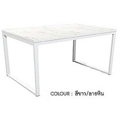 โต๊ะทำงานโล่งขาเหล็ก 120CM HBD-1280 (สีขาว/ลายหิน)