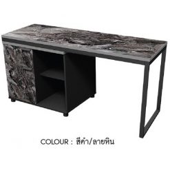โต๊ะทำงาน 160CM พร้อมตู้ 80CM HBD-1662 (สีดำ/ลายหิน)