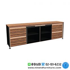 ตู้เตี้ย sideboard 4 ลิ้นชัก 2 บานเปิดกระจก ZRC-2410