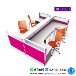 โต๊ะทำงานกลุ่ม 4 ที่นั่ง เพิ่ม Top Counter 1 ด้าน (ไม่รวมเก้าอี้) รุ่น MT-WS024C-01