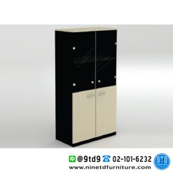 ตู้เอกสารสูงบน 2 บานเปิดกระจก ล่าง 2 บานเปิดทึบ LINK รุ่น 15 GOLK