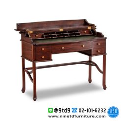 โต๊ะทำงานคลาสสิค Writing Desk With Leather Large IN-15312