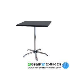 โต๊ะบาร์เหลี่ยม โต๊ะคาเฟ่เหลี่ยม หน้าโฟเมก้าดำ ขนาด 60x75 cm. (24 นิ้ว)