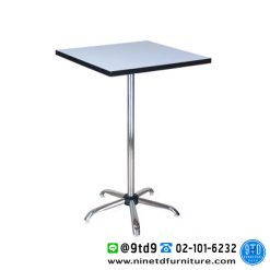 โต๊ะบาร์เหลี่ยม โต๊ะคาเฟ่เหลี่ยม หน้าโฟเมก้าขาว ขนาด 60x110 cm. (24 นิ้ว)