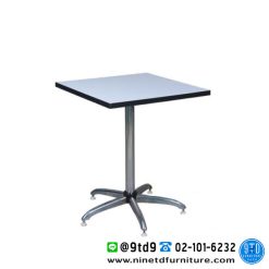 โต๊ะบาร์เหลี่ยม โต๊ะคาเฟ่เหลี่ยม หน้าโฟเมก้าขาว ขนาด 60x75 cm. (24 นิ้ว)