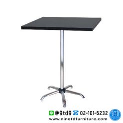 โต๊ะบาร์เหลี่ยม โต๊ะคาเฟ่เหลี่ยม หน้าโฟเมก้าดำ ขนาด 75x110 cm. (30 นิ้ว)