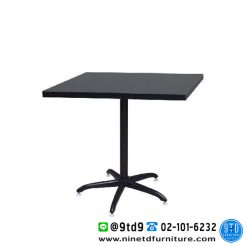 โต๊ะบาร์เหลี่ยม โต๊ะคาเฟ่เหลี่ยม หน้าโฟเมก้าดำ ขนาด 75x75 cm. (30 นิ้ว)